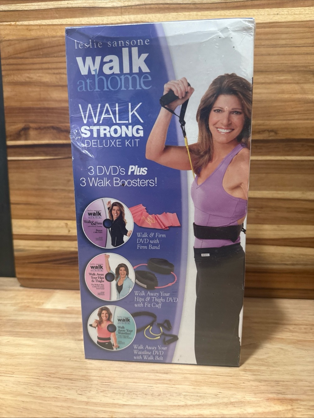 Leslie Sansone Walk at Home Walk Strong 3 DVD Deluxe Kit w Exercise Boosters NEW